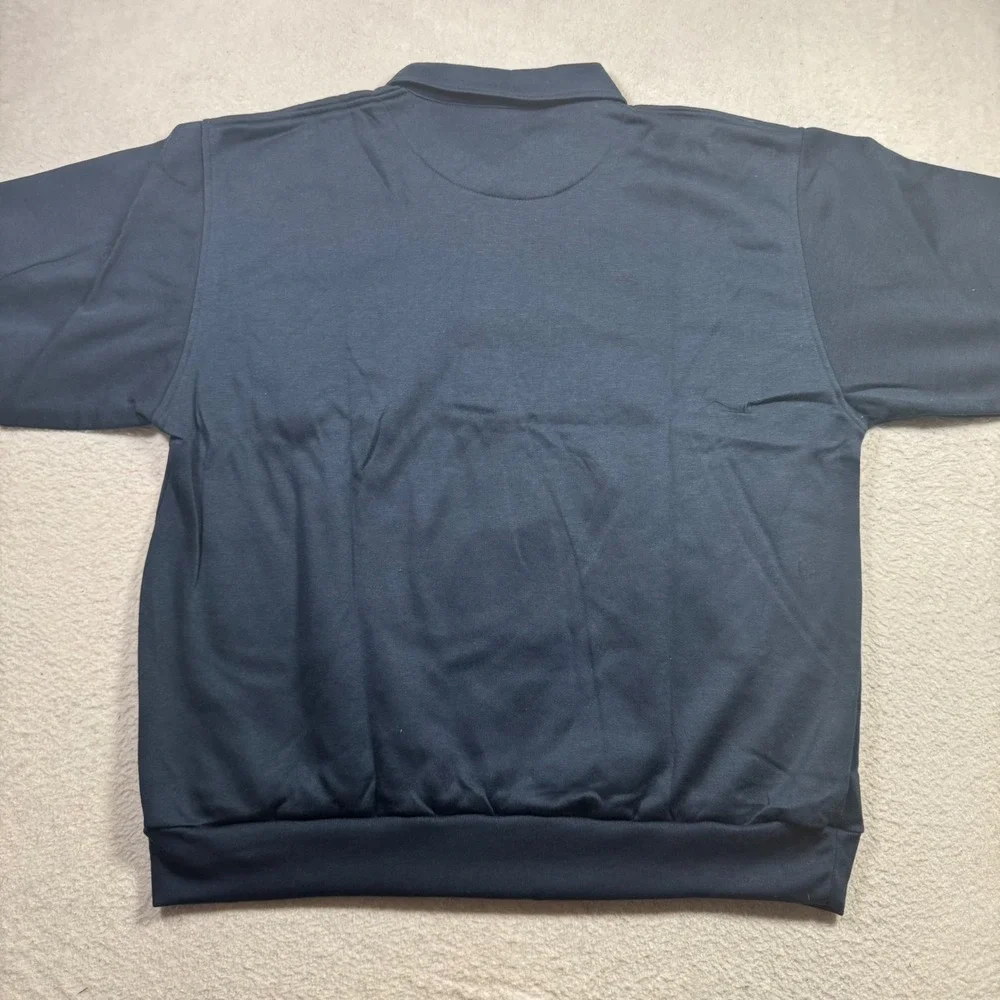 Windbreaker Polo Sweatshirt Mens XL Navy Blue NWOT Vintage Long Sleeve 153